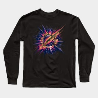 Geometric Solar Burst: Solar Flare Long Sleeve T-Shirt